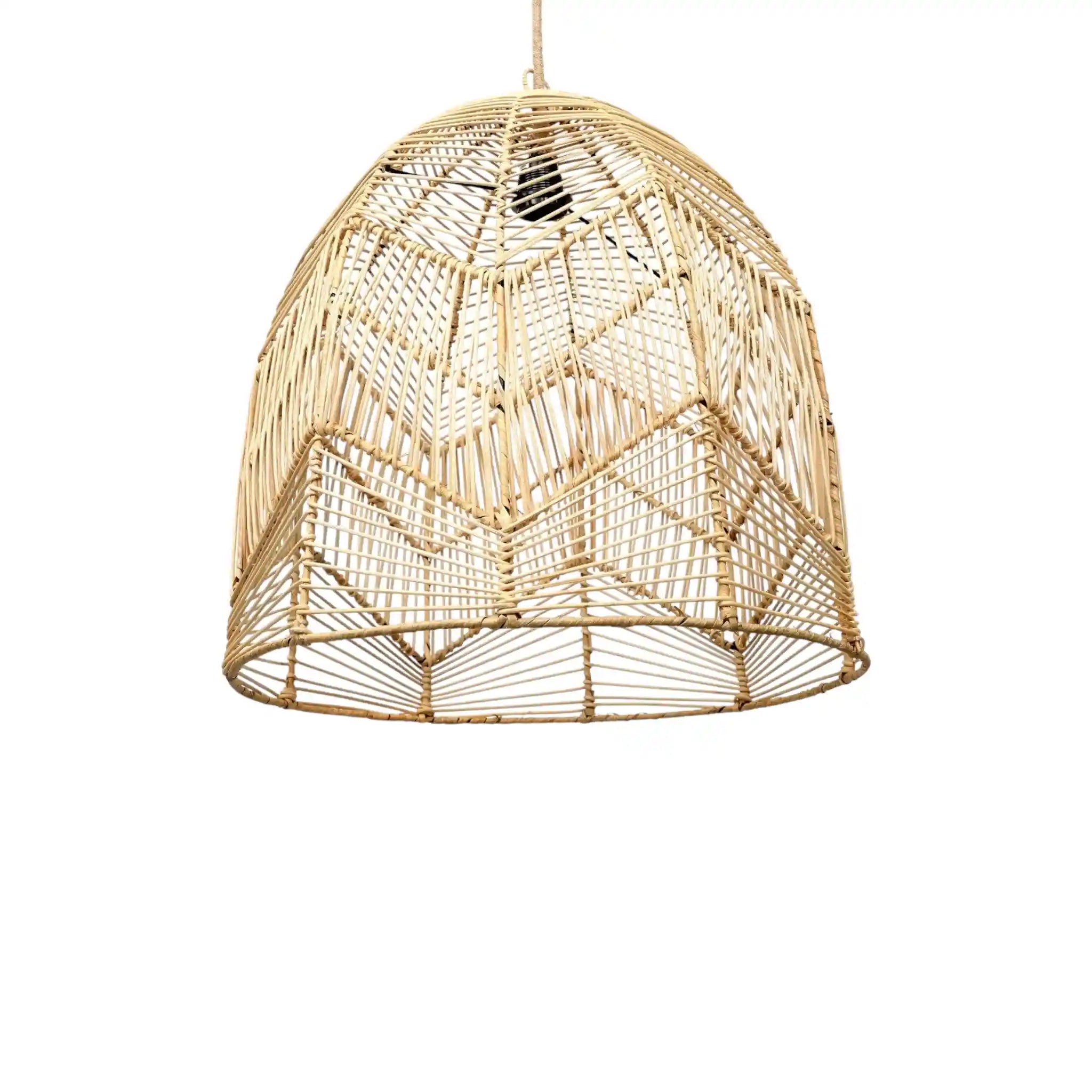 Bala lampada a sospensione in rattan