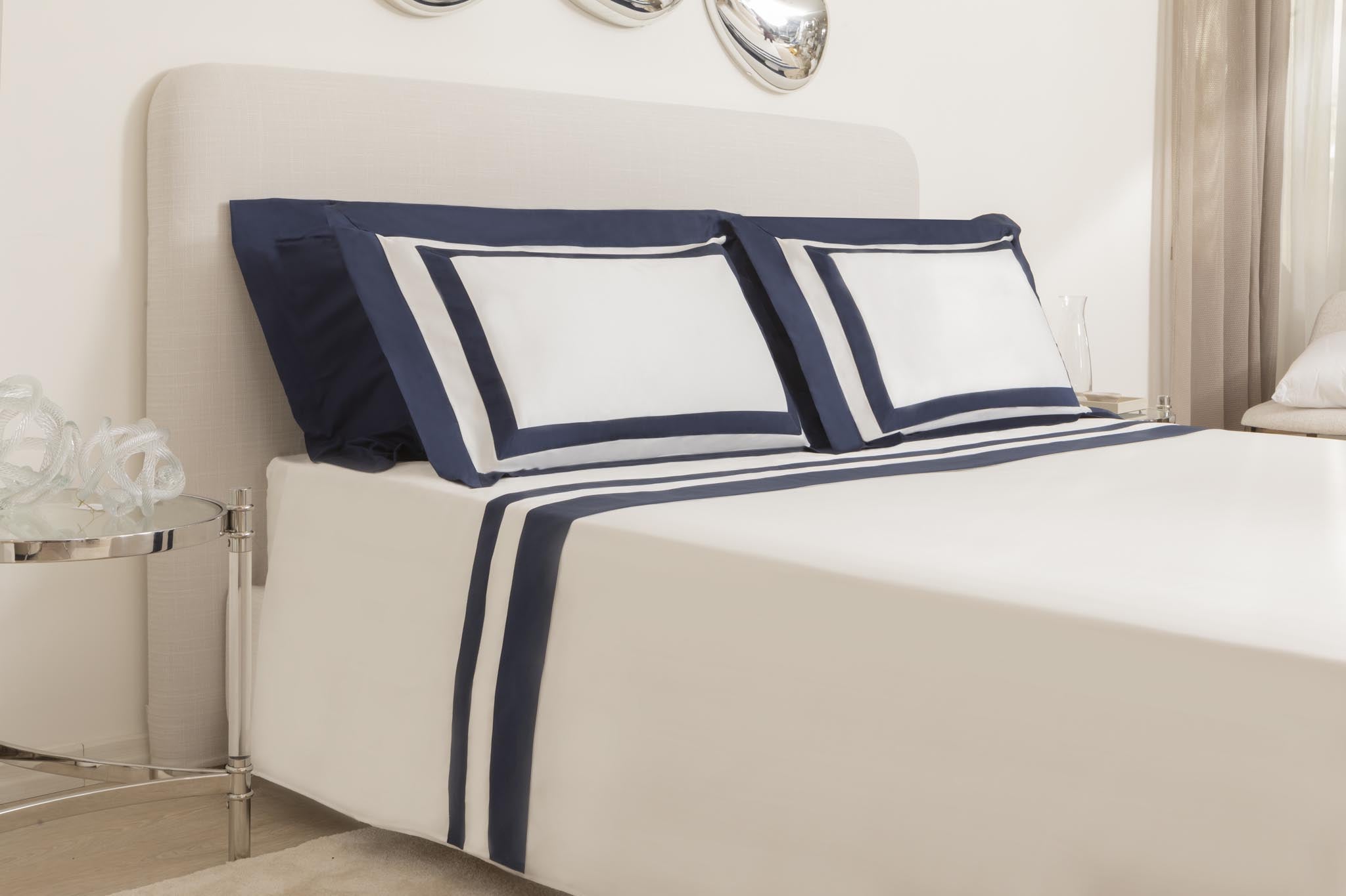 Double completo letto di lusso bianco blu