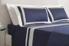 Double completo letto copripiumino blu con bordo bianco