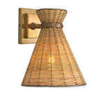 lampada da parete in rattan kon tiki