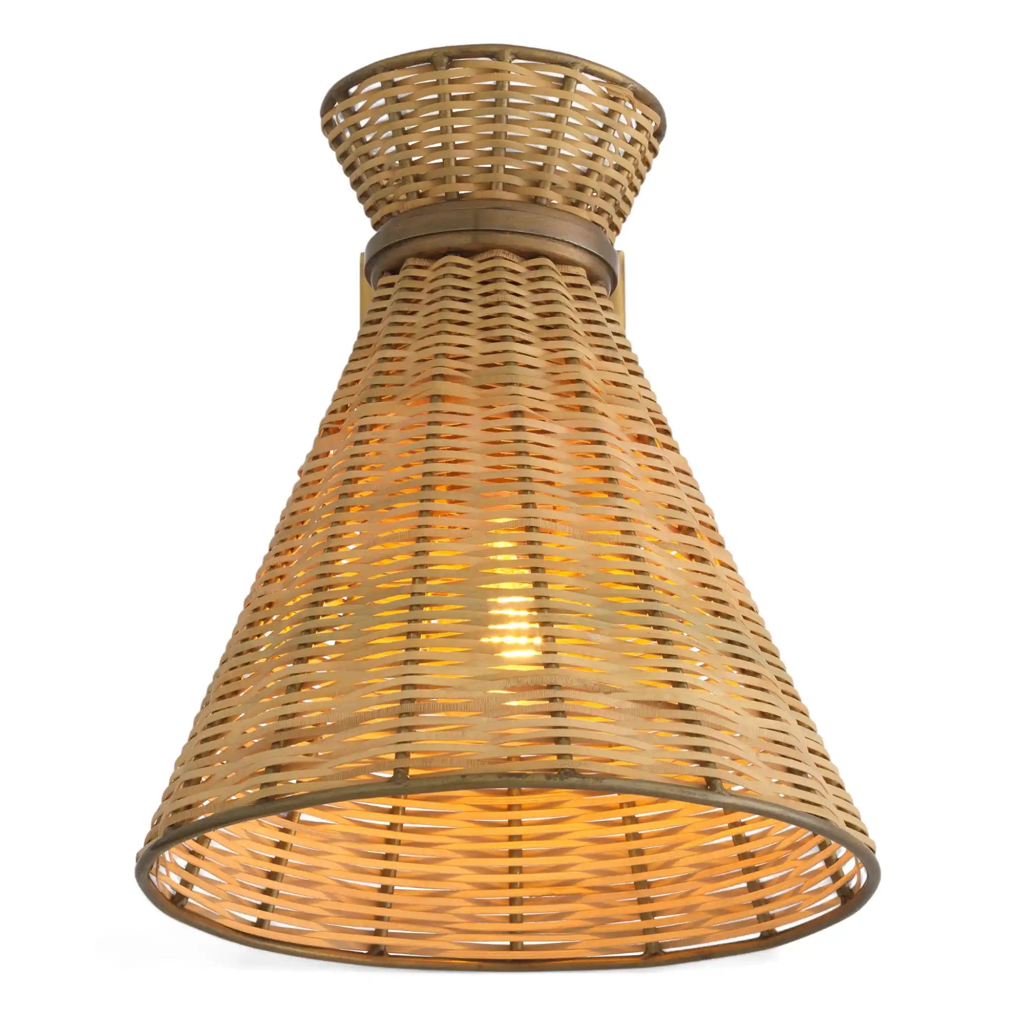 Lampada da parete in rattan kon tiki illuminata